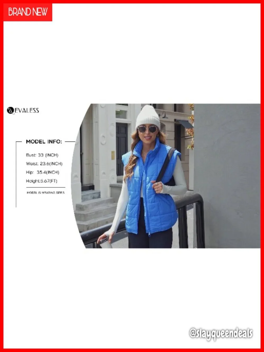 Women's Puffer Vest Zipper Closure Sleeveless Jacket with Pockets